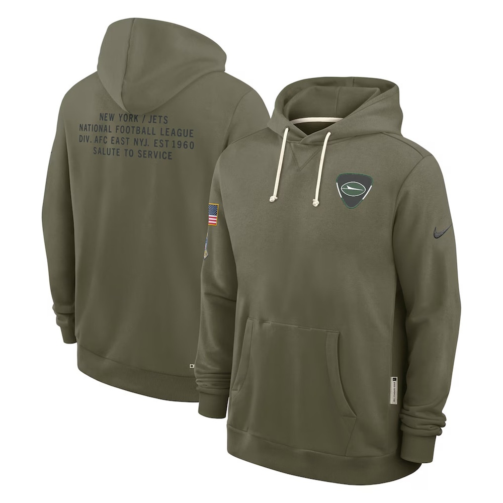 NWT MEN'S New York Jets Nike 2025 Salute to Service Dri-Fit Hoodie XL-OLIVE